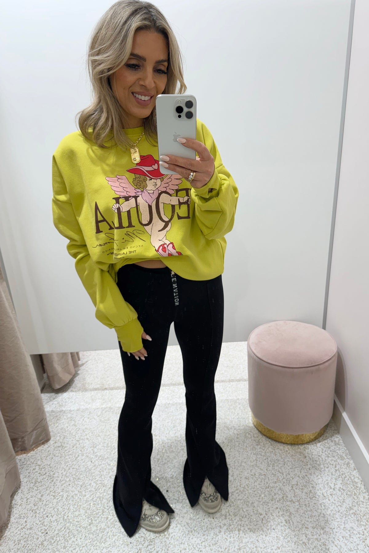 The Laundry Room Tequila Mi Amor Jumper | Vinatge Neon Yellow
