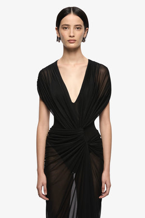 Bec + Bridge Leia Drape Maxi Dress |  Black