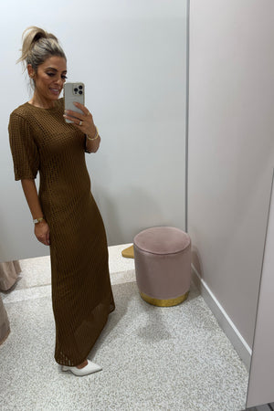 Chosen By Fifi & Annie The Crochet Maxi Dress | Chocolate