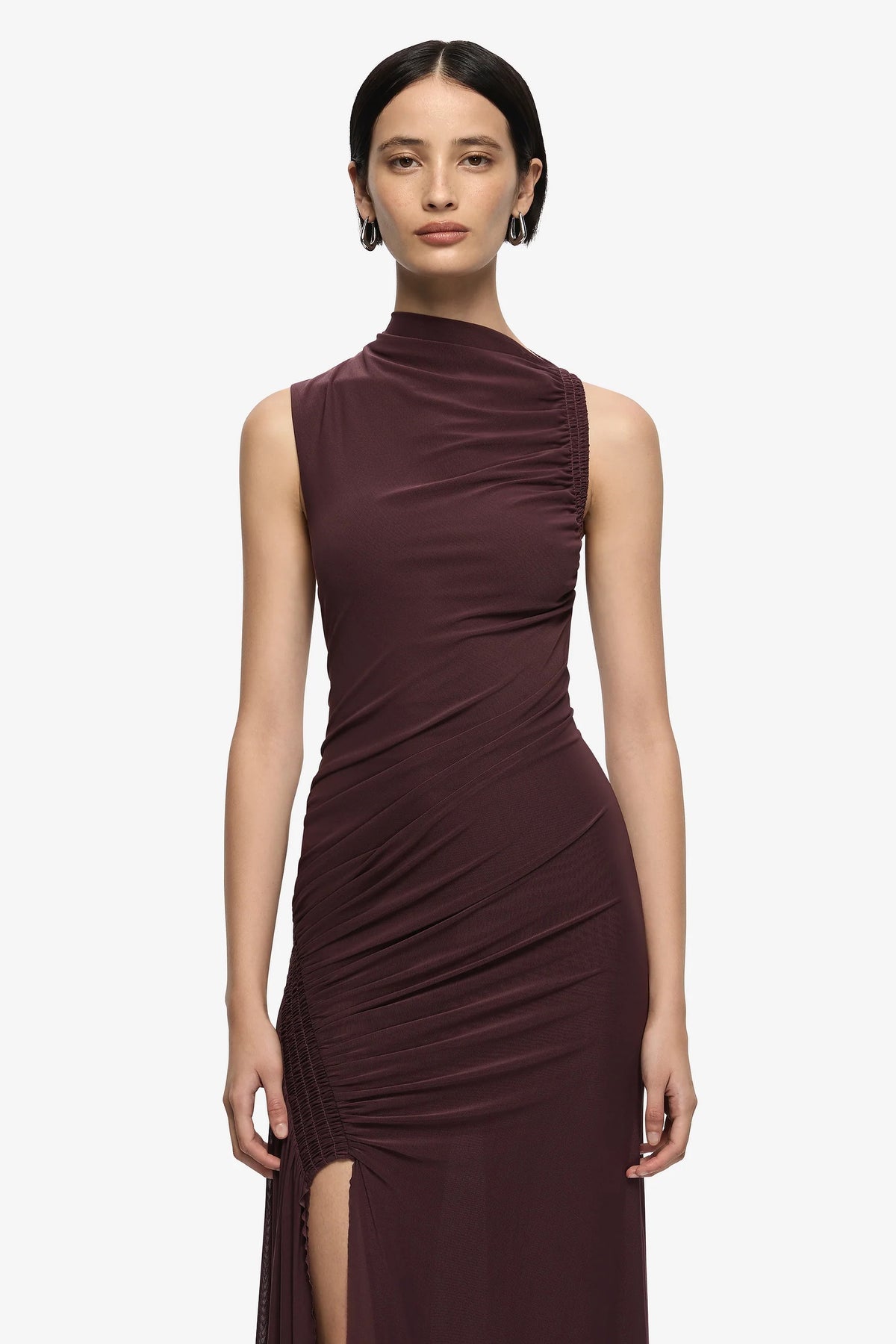 Bec + Bridge Marabou Maxi Dress | Aubergine