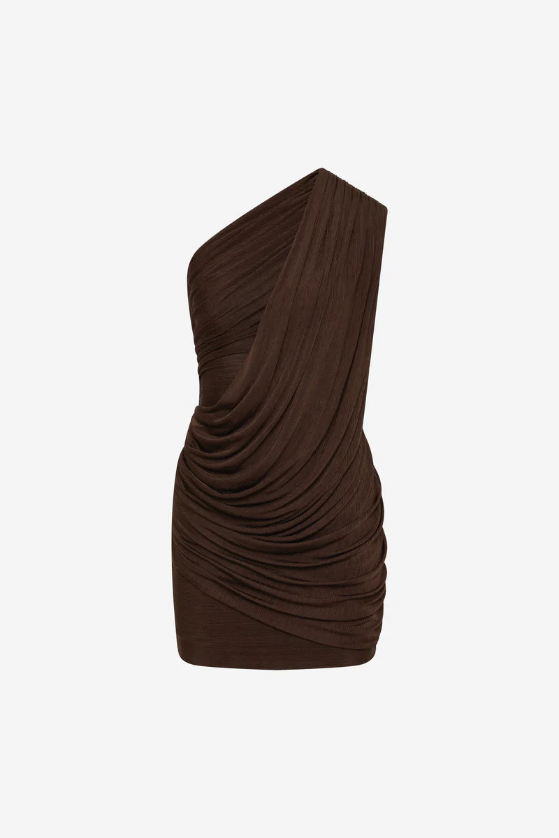Misha The Erika Rib Mini Dress | Chocolate