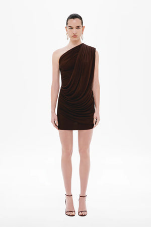 Misha The Erika Rib Mini Dress | Chocolate