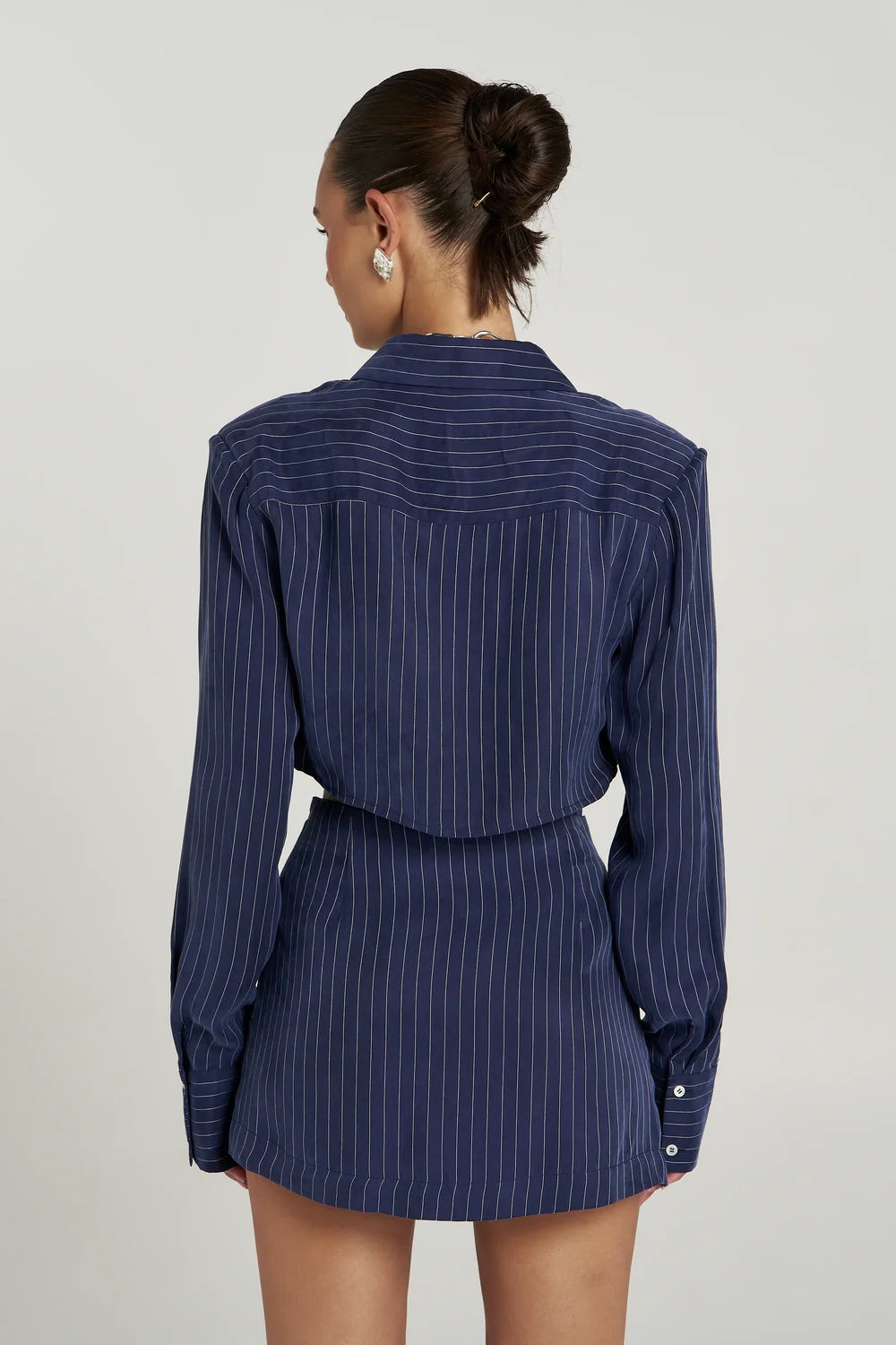Summi Summi Asym Skort | Navy Pinstripe