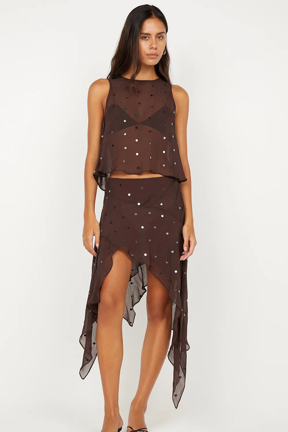 Bec + Bridge Arielle Shell Top | Dark Chocolate