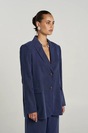 Summi Summi OS Blazer | Navy Pinstripe