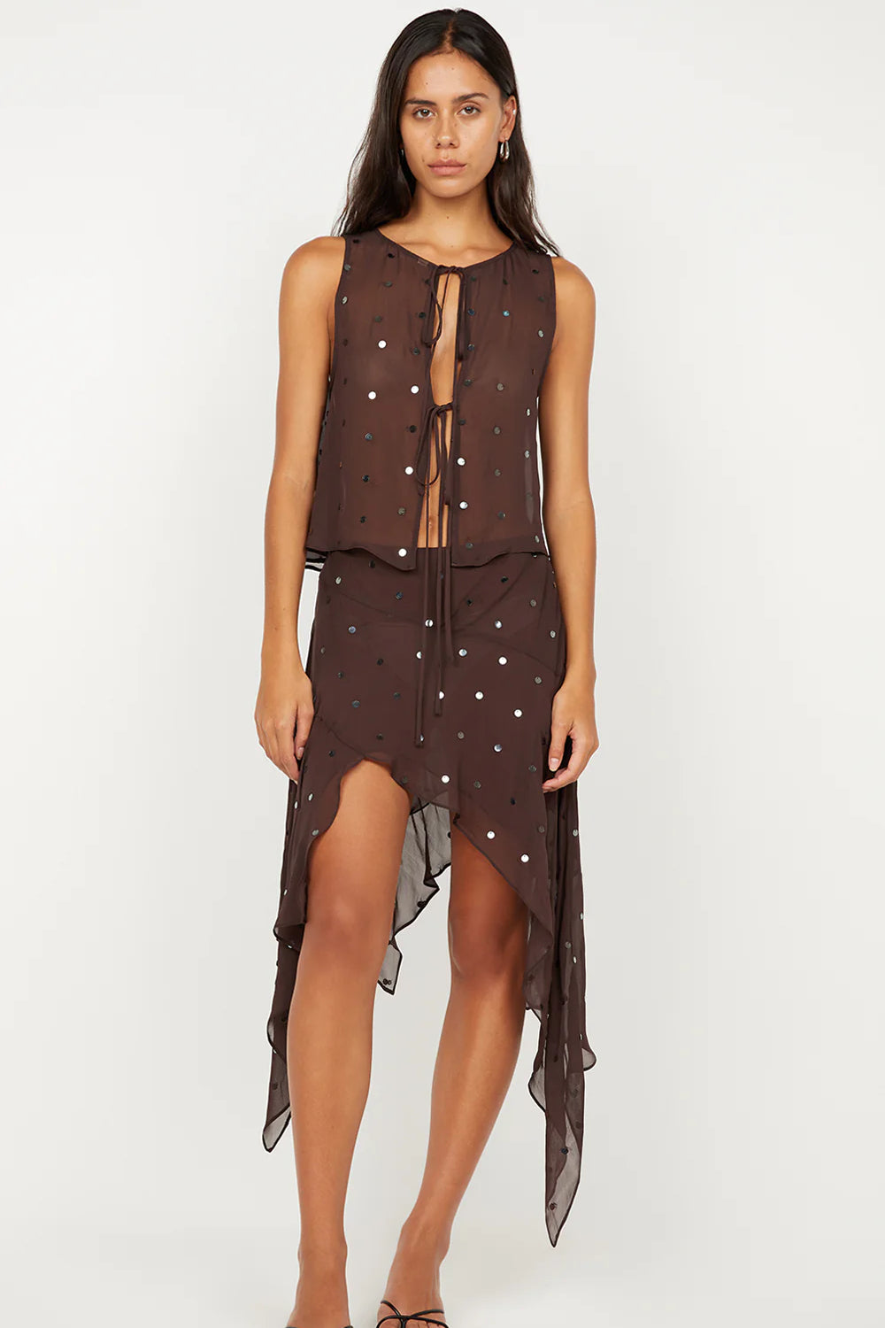 Bec + Bridge Arielle Shell Top | Dark Chocolate