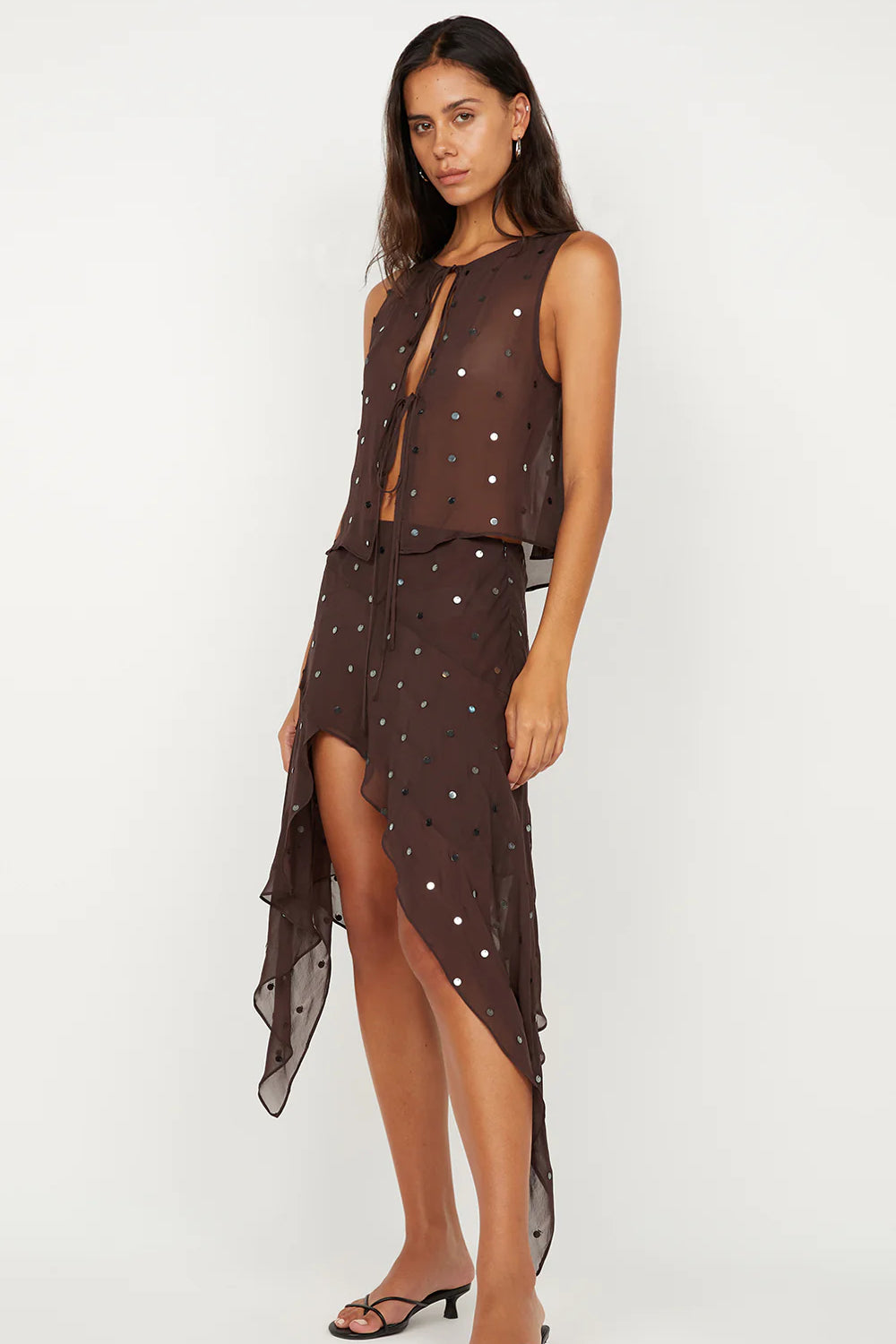 Bec + Bridge Arielle Shell Top | Dark Chocolate