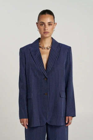 Summi Summi OS Blazer | Navy Pinstripe