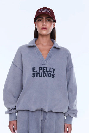 Ena Pelly Iva Jersey Polo | Dove Grey