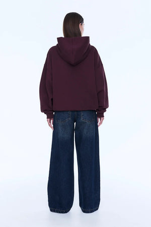Ena Pelly Cassie Oversized Hoodie | Deep Cherry Red