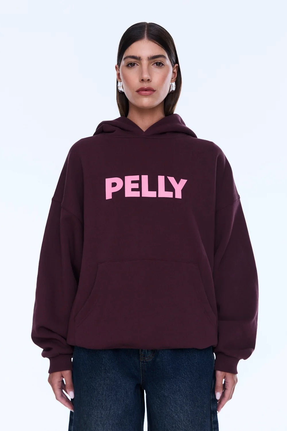 Ena Pelly Cassie Oversized Hoodie | Deep Cherry Red