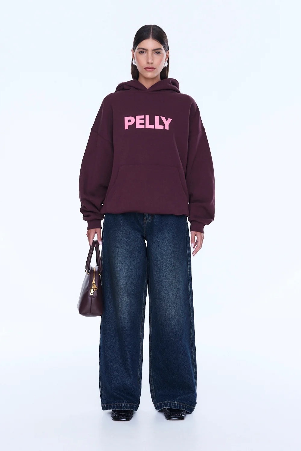 Ena Pelly Cassie Oversized Hoodie | Deep Cherry Red