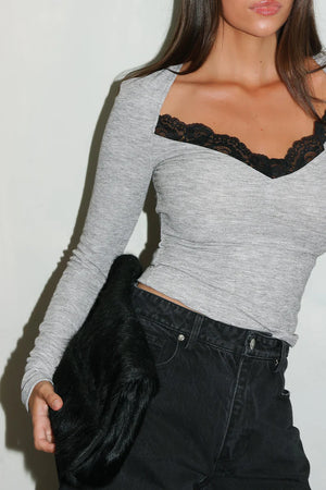 Madison The Label Pippa Top | Grey  || PRE-ORDER ETA 6/06/2026