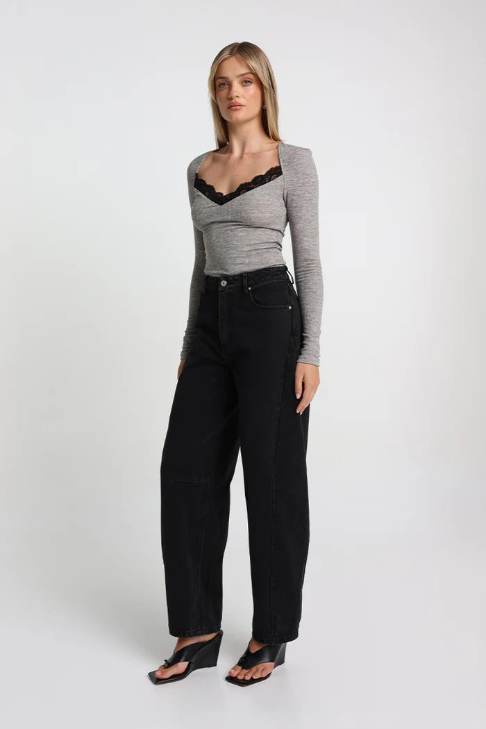 Madison The Label Pippa Top | Grey  || PRE-ORDER ETA 6/06/2026