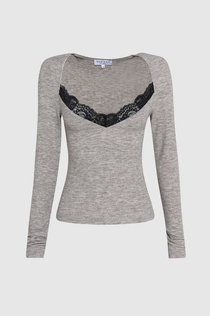 Madison The Label Pippa Top | Grey  || PRE-ORDER ETA 6/06/2026