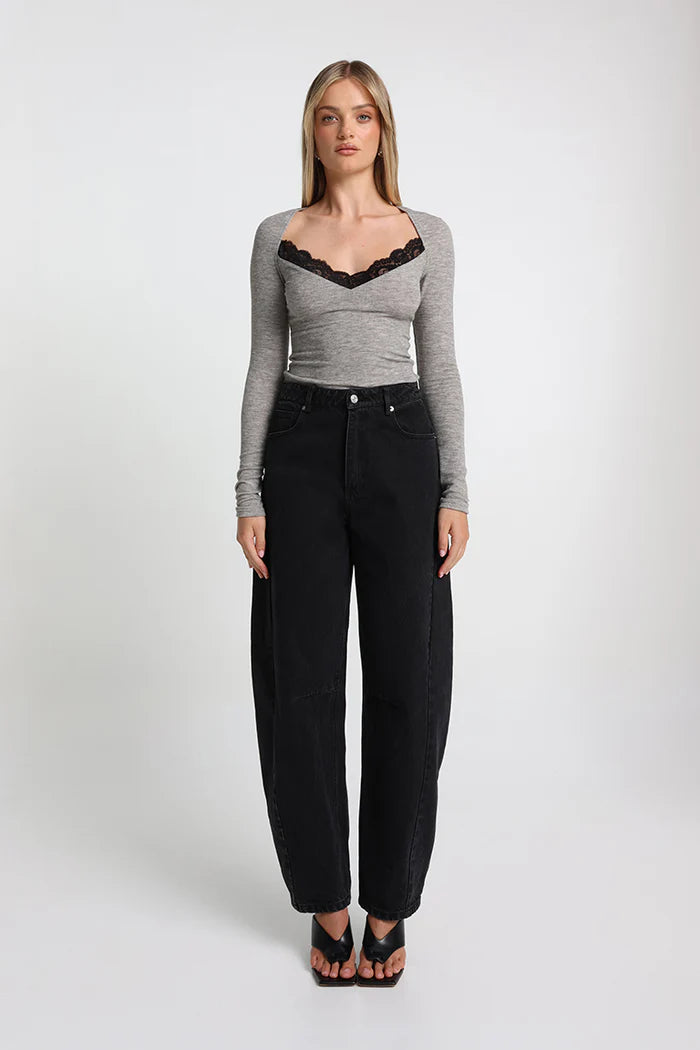 Madison The Label Pippa Top | Grey  || PRE-ORDER ETA 6/06/2026