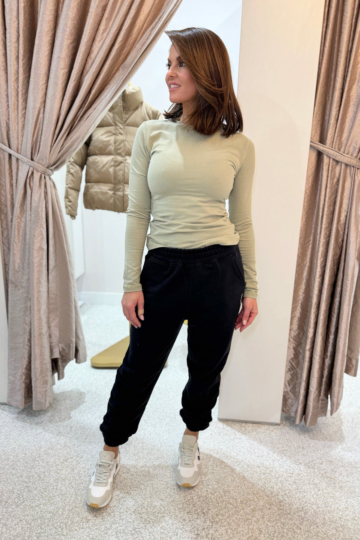 ORTC Evie Long Sleeve Fitted T Shirt | Aloe