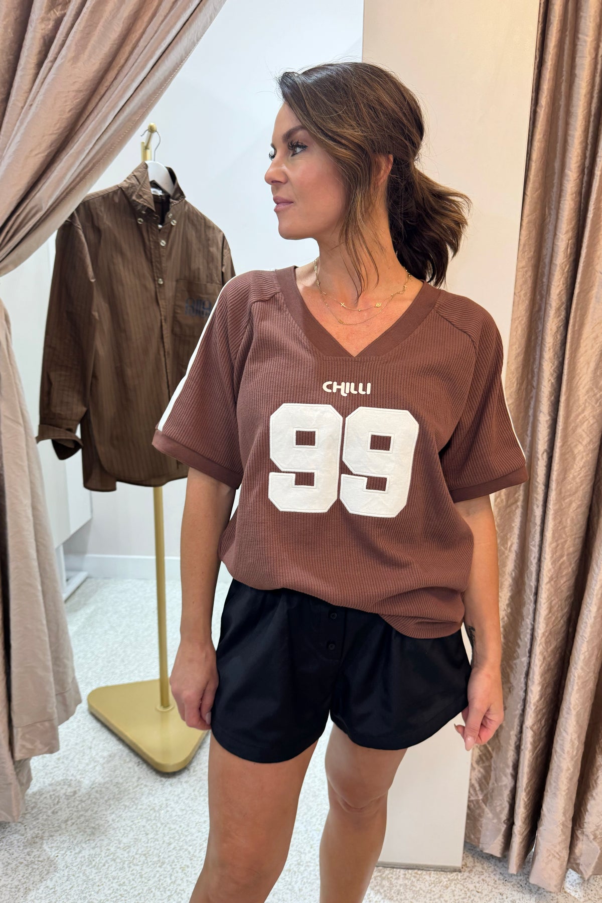 Araminta James Chilli Waffle Tee | Mocha