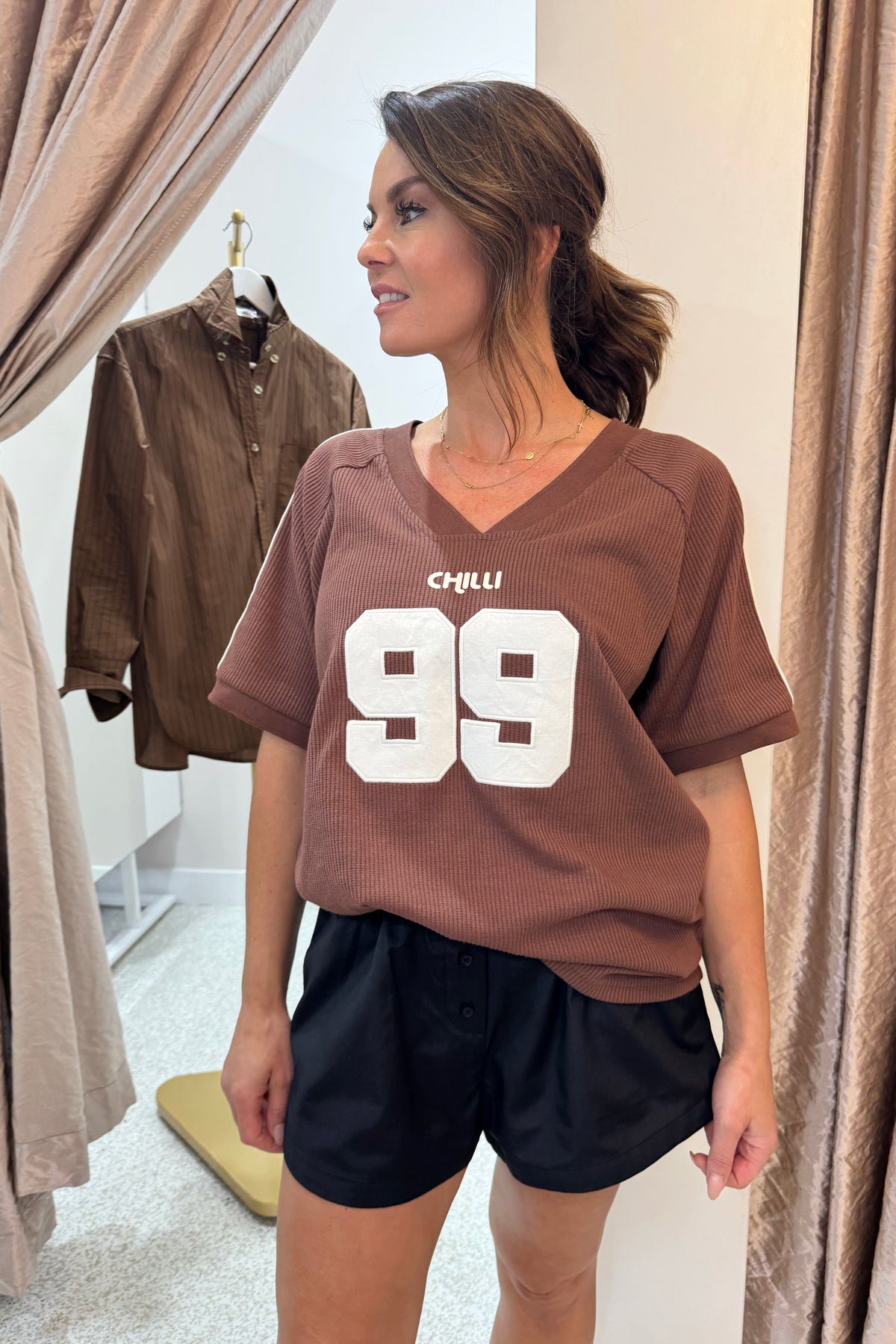 Araminta James Chilli Waffle Tee | Mocha