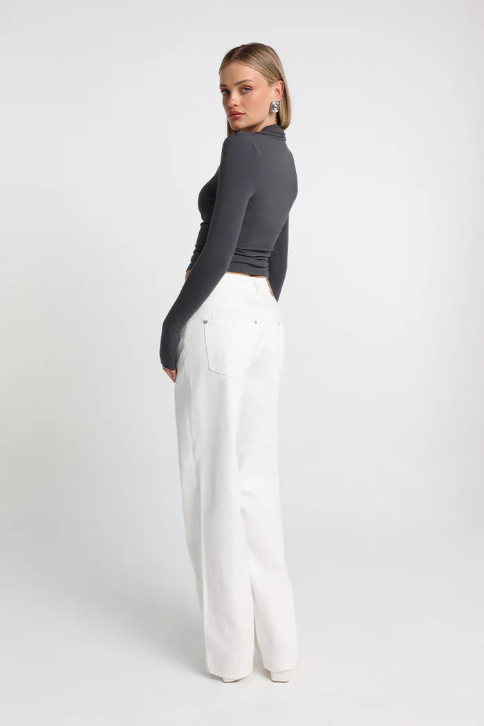Madison The Label Laury Long Sleeve Top | Slate  || PRE-ORDER ETA 6/06/2026