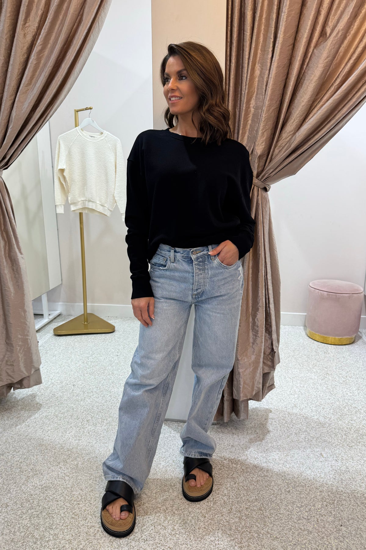 Perfect White Tee Tyler Pullover Sweatshirt | True Black