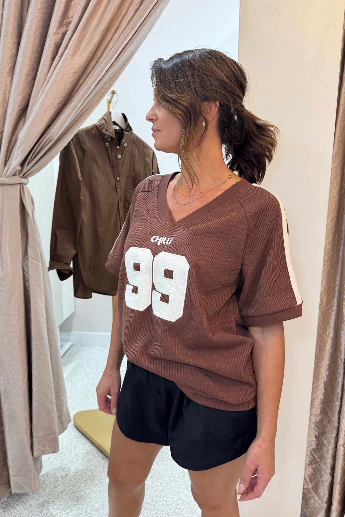 Araminta James Chilli Waffle Tee | Mocha
