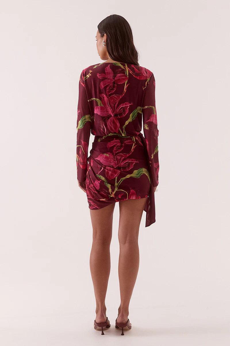 Sovere Studio Azalia Long Sleeve Mini Dress | Vino
