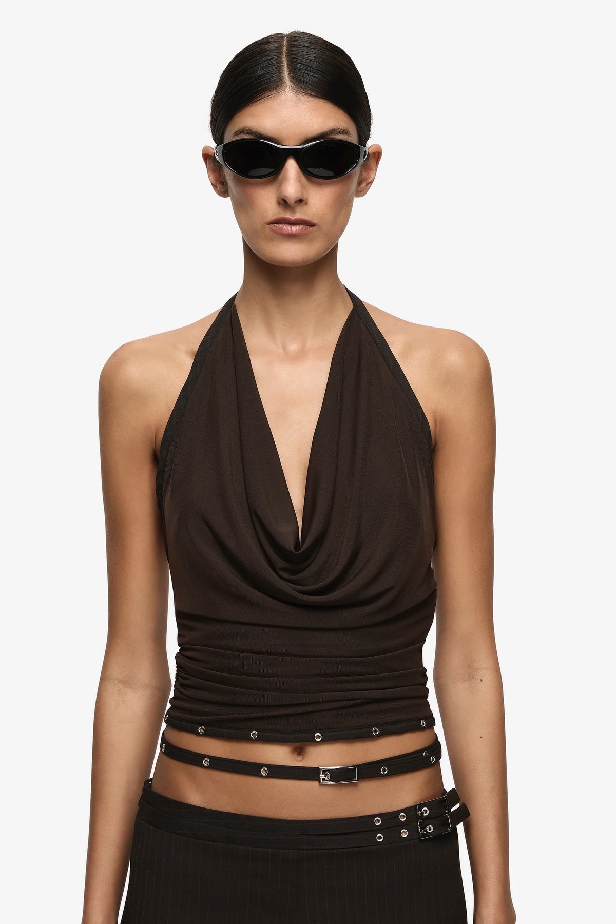 Bec + Bridge Sazriel Cowl Top | Dark Chocolate
