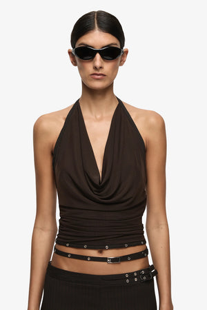 Bec + Bridge Sazriel Cowl Top | Dark Chocolate