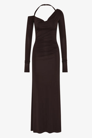 Bec + Bridge Court Long Sleeve Maxi Dress | Dark Chocolate