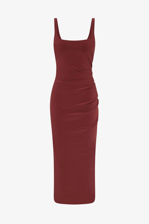 Bec + Bridge Karina Tuck Midi Dress | Sangria