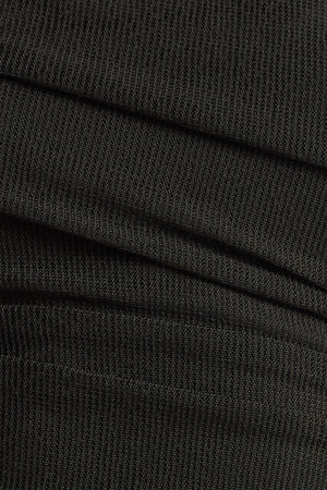 Chosen By Fifi & Annie The Asymmetric Hem Ruched Detail Sheer Mesh Top | Black