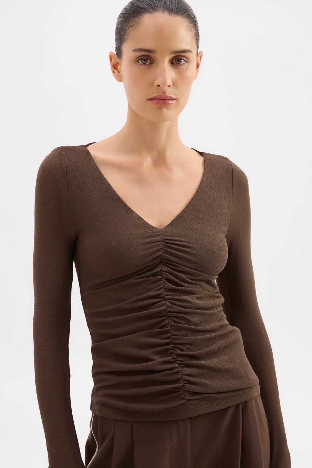 Nude Lucy Gigi Mesh Top | Walnut