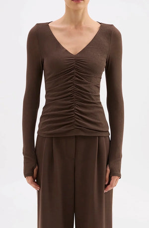Nude Lucy Gigi Mesh Top | Walnut