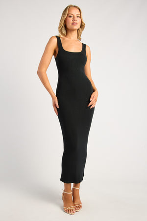 Chosen By Fifi & Annie The Two Way Wear Cape Feature Knit Dress | Black