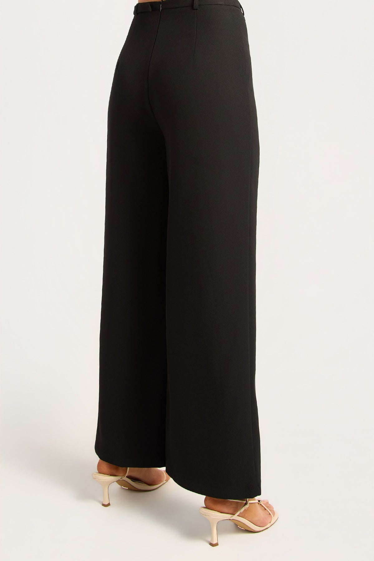 Chosen By Fifi & Annie The Gold Buckle Belt Detail Straight Leg Pants | Black