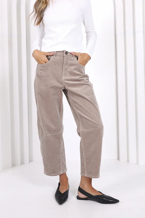 Chosen By Fifi & Annie The Tonia Relaxed Cropped Denim Jean | Latte Corduroy || NEW COLOUR