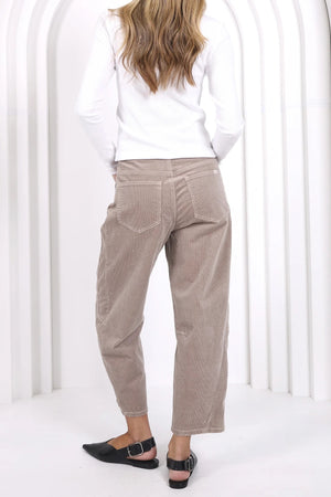 Chosen By Fifi & Annie The Tonia Relaxed Cropped Denim Jean | Latte Corduroy || NEW COLOUR