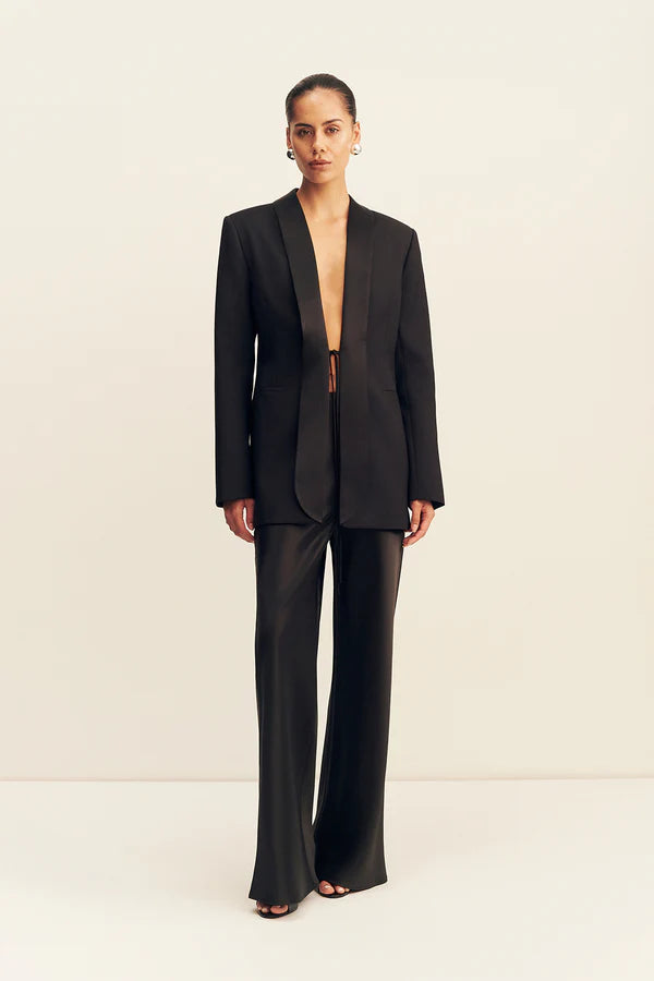 Shona Joy Benji Tuxedo Tie Blazer | Black