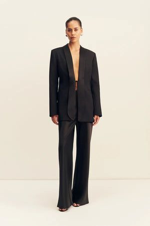 Shona Joy Benji Tuxedo Tie Blazer | Black