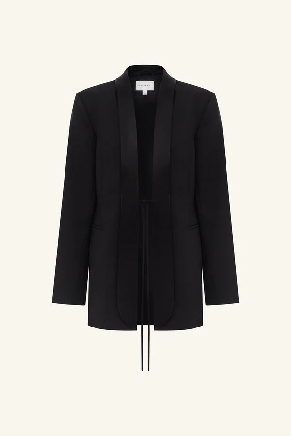 Shona Joy Benji Tuxedo Tie Blazer | Black