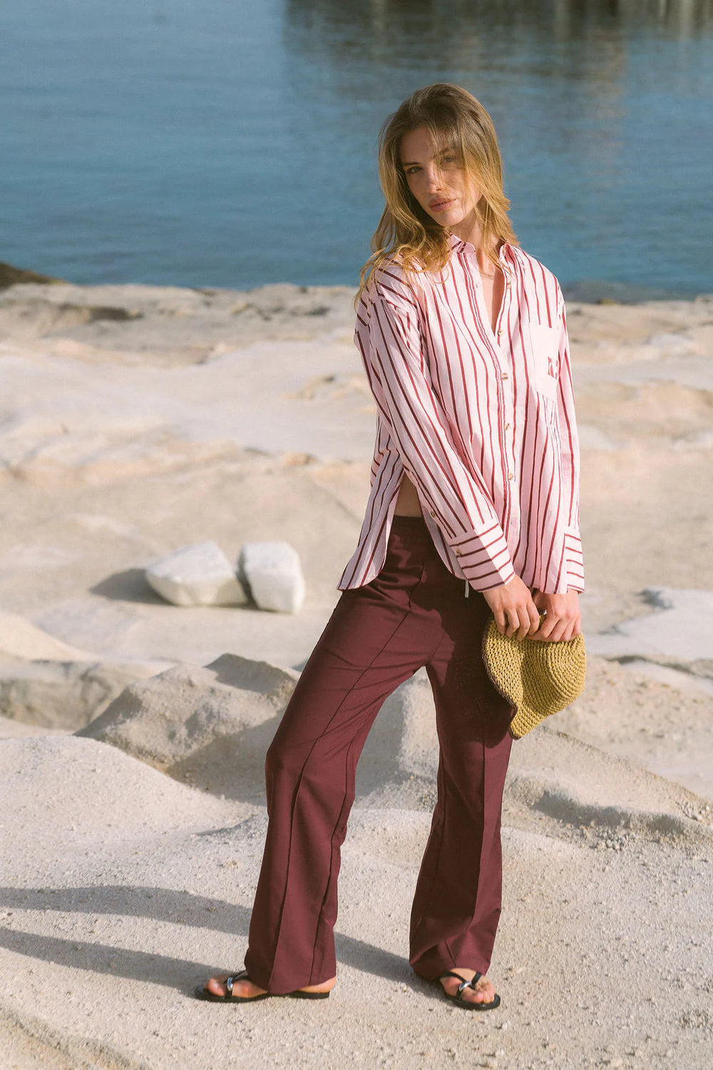 Araminta James Pomodoro Twill Pant | Burgundy