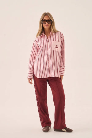 Araminta James Pomodoro Twill Pant | Burgundy