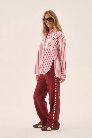 Araminta James Pomodoro Twill Pant | Burgundy