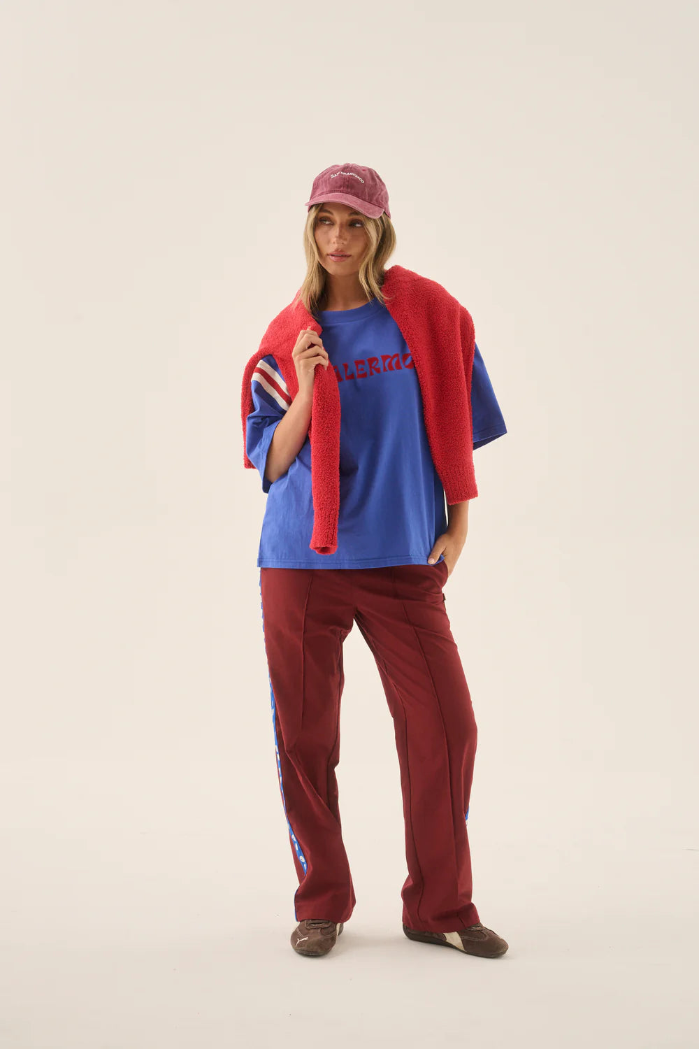 Araminta James Palermo Panel Oversized Tee | Cobalt Blue