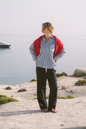 Araminta James AJ Crest Palermo Shirt | Sea Blue