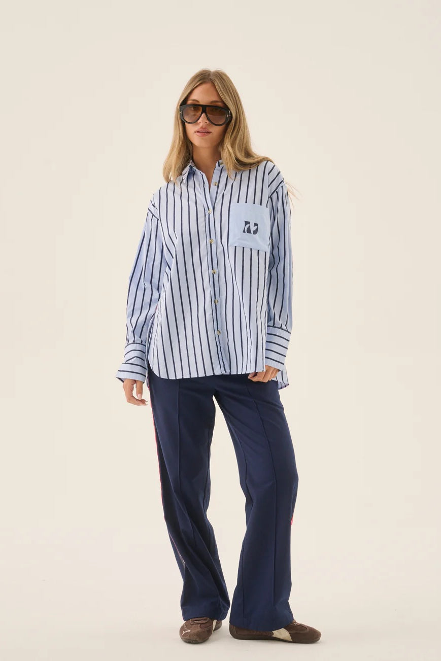 Araminta James AJ Crest Palermo Shirt | Sea Blue