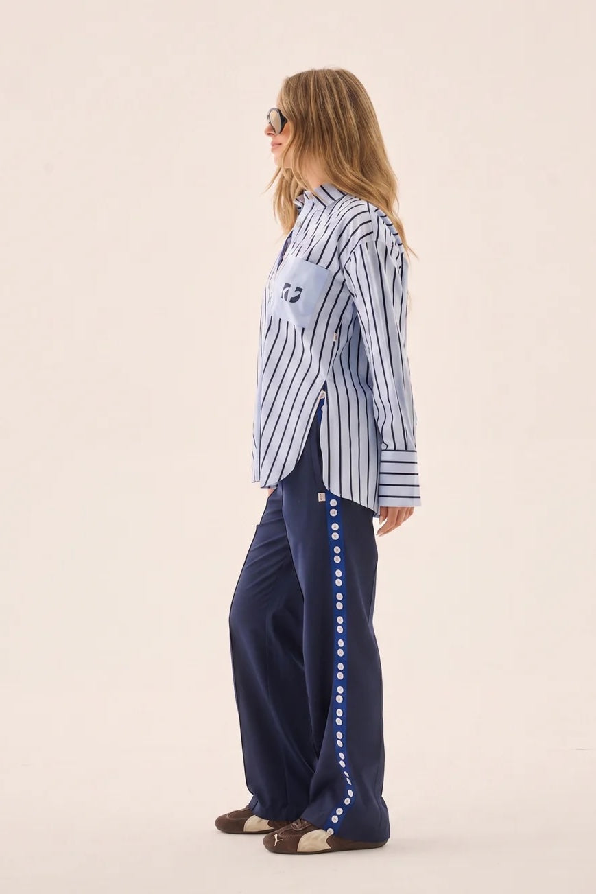 Araminta James AJ Crest Palermo Shirt | Sea Blue