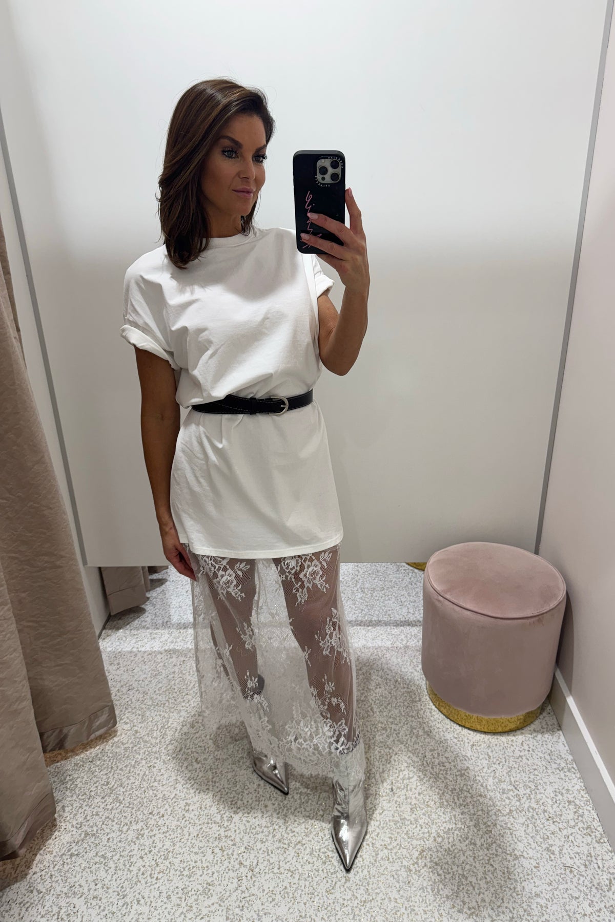 Chosen By Fifi & Annie The Lace Maxi T-Shirt Dress | White