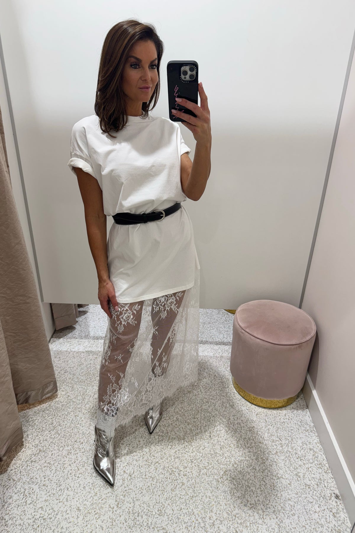 Chosen By Fifi & Annie The Lace Maxi T-Shirt Dress | White